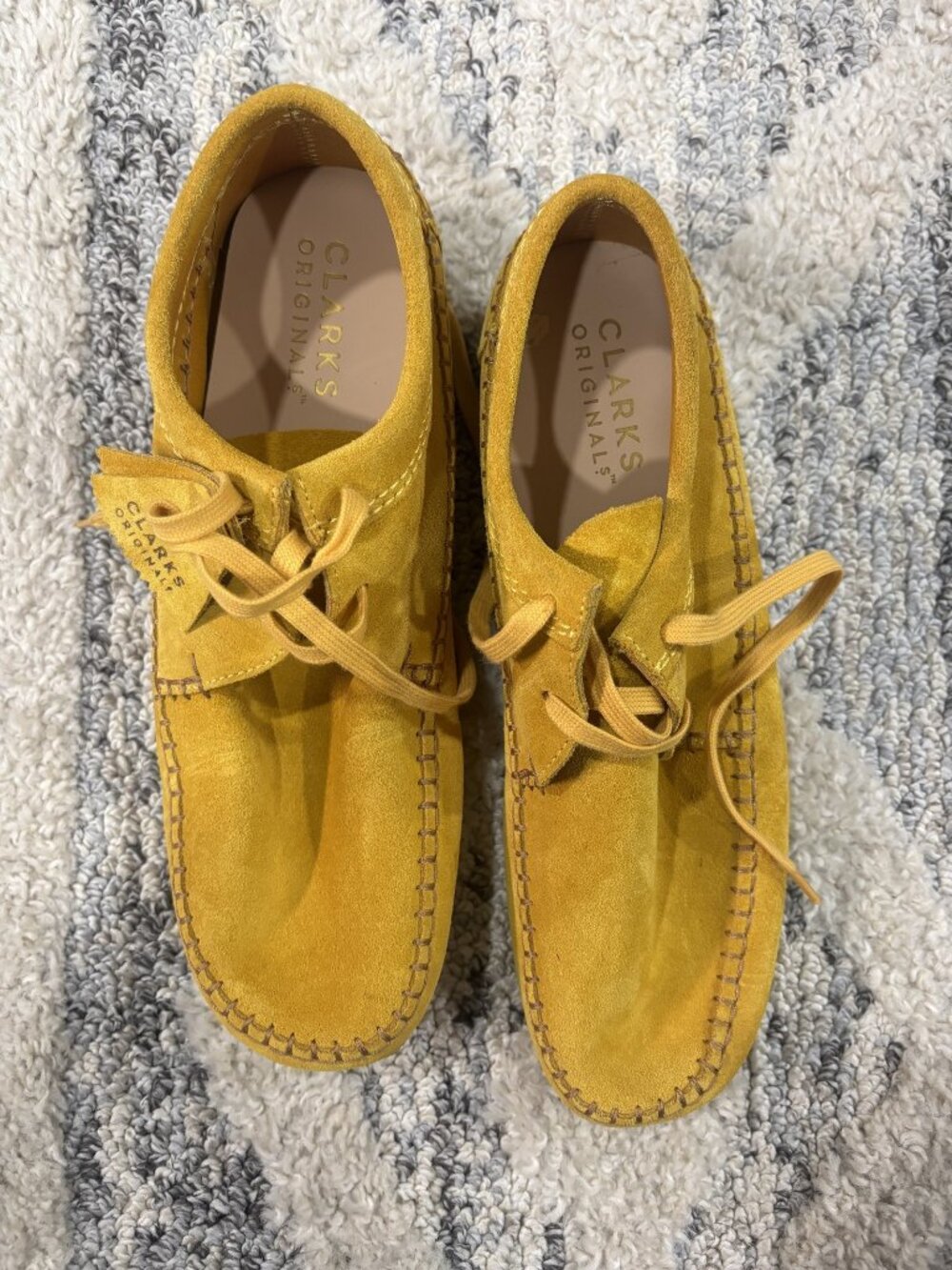 Clarks Originals Weaver Mustard Moc-Toe Lace-Up Size 10.5 M